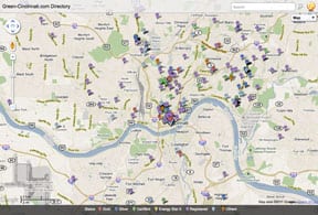Interactive Green-Cincinnati.com Directory Map